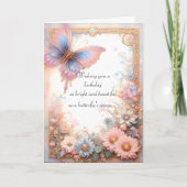 Fantasy Pink Butterfly Card Karte (Vorderseite)