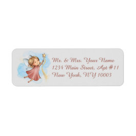Fantasy Pink Fairy Light Gray Address Labels