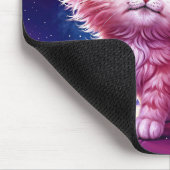 Fantasy pink flauschig kitten hellblaue Augen Kuns Mousepad (Ecke)