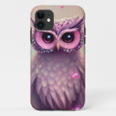 Fantasy Pink Fluffy Kawaii Owl Case-Mate iPhone Hülle (Rückseite)
