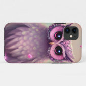 Fantasy Pink Fluffy Kawaii Owl Case-Mate iPhone Hülle (Rückseite (Horizontal))