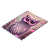 Fantasy Pink Fluffy Kawaii Owl Notizblock (Linke Seite)