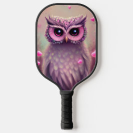 Fantasy Pink Fluffy Kawaii Owl Pickleball Schläger