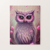 Fantasy Pink Fluffy Kawaii Owl Puzzle (Vertikal)