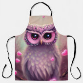 Fantasy Pink Fluffy Kawaii Owl Schürze (Vorderseite)
