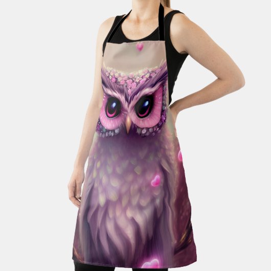 Fantasy Pink Fluffy Kawaii Owl Schürze (InSitu)