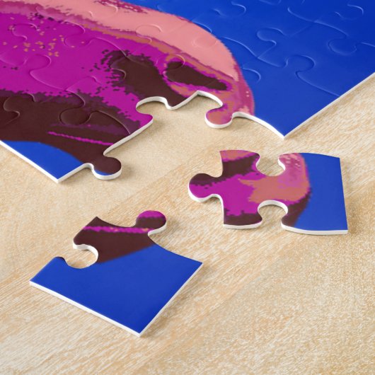 Fantasy Pink Horse Face Abstrakt Puzzle (Seite)