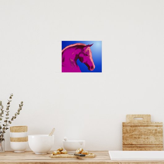 Fantasy Pink Horse Face Poster (Küche)