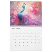 Fantasy Pink Peacocks in Abstract Style Kalender (Mär 2027)