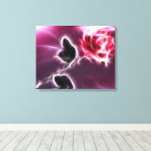 Fantasy Pink Rose Blütenblütengepanzerte Canvas Leinwanddruck (Insitu (Holzboden))