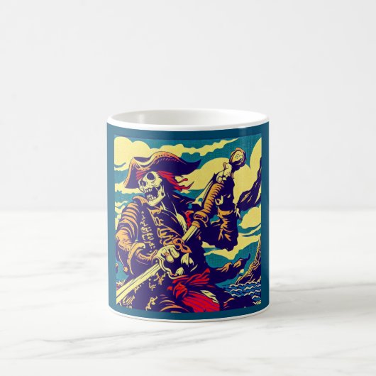 Fantasy Pirate Anime - Holzschnitt 1 Kaffeetasse (Mittel)
