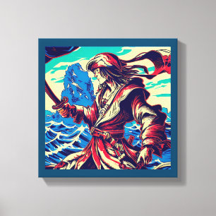 Fantasy Pirate Anime - Holzschnitt 2 Leinwanddruck