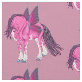 Fantasy Pixie Fairy Clydesdale Pferd Stoff (Nahaufnahme)