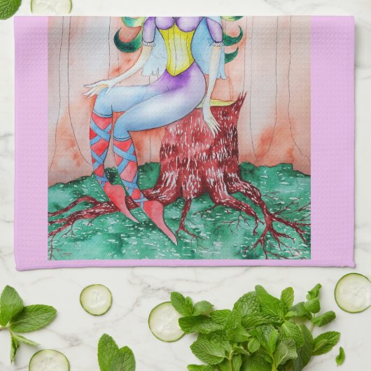 Fantasy Pixie Fairy Thunder_Cove Geschirrtuch (Gefaltet)
