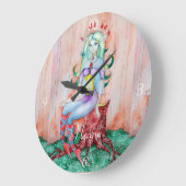Fantasy Pixie Fairy Thunder_Cove Große Wanduhr (Winkel)