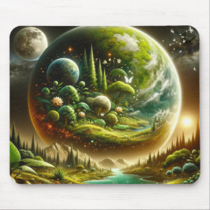 Fantasy-Planet – Magische kosmische Natur Mousepad