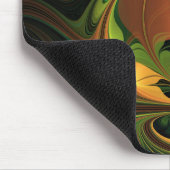 Fantasy Plant Abstract Green Rust Brown Fractal Mousepad (Ecke)