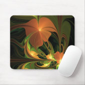 Fantasy Plant Abstract Green Rust Brown Fractal Mousepad (Mit Mouse)