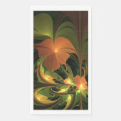 Fantasy Plant Abstract Green Rust Brown Fractal Serviette (Vorderseite)