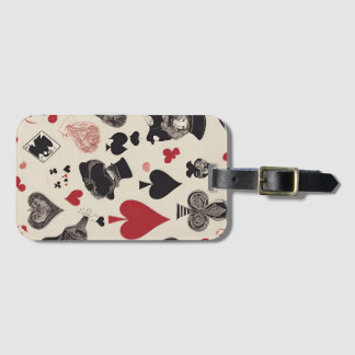 Fantasy Playing Cards in Schwarz und Rot Gepäckanhänger