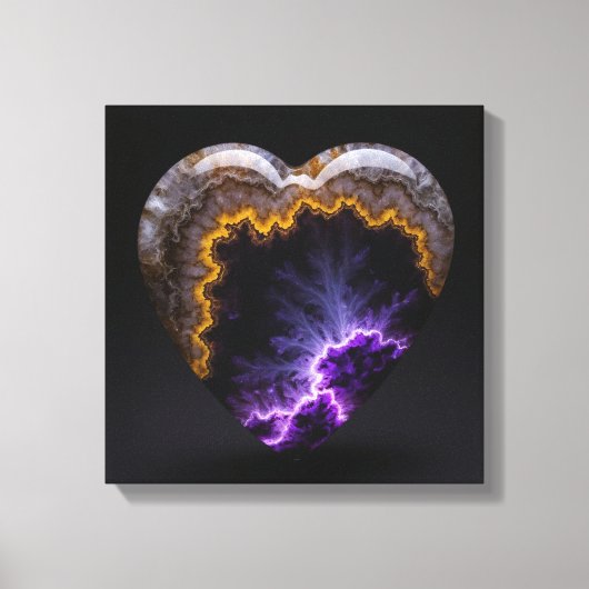 Fantasy Plume Agate Heart Canvas Print Leinwanddruck (Vorderseite)