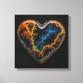 Fantasy Plume Agate Heart Canvas Print Leinwanddruck