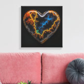 Fantasy Plume Agate Heart Canvas Print Leinwanddruck (Insitu (Wohnzimmer))