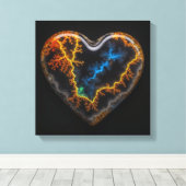 Fantasy Plume Agate Heart Canvas Print Leinwanddruck (Insitu (Holzboden))