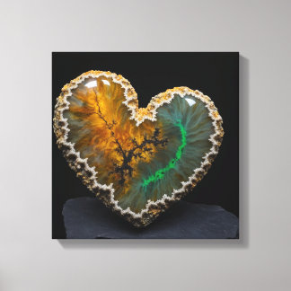 Fantasy Plume Agate Heart Canvas Print Leinwanddruck