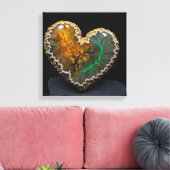 Fantasy Plume Agate Heart Canvas Print Leinwanddruck (Insitu (Wohnzimmer))