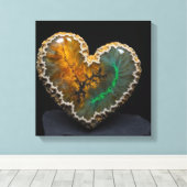 Fantasy Plume Agate Heart Canvas Print Leinwanddruck (Insitu (Holzboden))