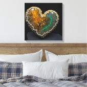 Fantasy Plume Agate Heart Canvas Print Leinwanddruck (Insitu (Schlafzimmer))