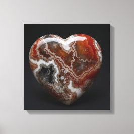 Fantasy Plume Agate Heart Canvas Print Leinwanddruck