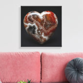 Fantasy Plume Agate Heart Canvas Print Leinwanddruck (Insitu (Wohnzimmer))