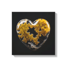 Fantasy Plume Agate Heart Canvas Print