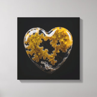 Fantasy Plume Agate Heart Canvas Print Leinwanddruck