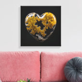 Fantasy Plume Agate Heart Canvas Print Leinwanddruck (Insitu (Wohnzimmer))