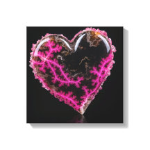 Fantasy Plume Agate Heart Canvas Print