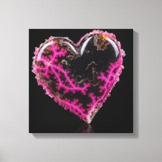 Fantasy Plume Agate Heart Canvas Print Leinwanddruck