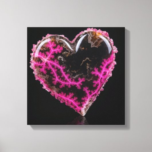 Fantasy Plume Agate Heart Canvas Print Leinwanddruck (Vorderseite)