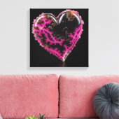 Fantasy Plume Agate Heart Canvas Print Leinwanddruck (Insitu (Wohnzimmer))