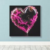 Fantasy Plume Agate Heart Canvas Print Leinwanddruck (Insitu (Holzboden))