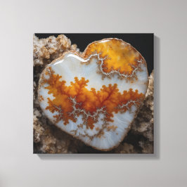 Fantasy Plume Agate Heart Canvas Print Leinwanddruck