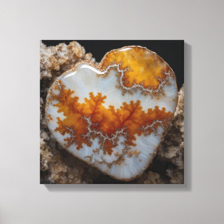 Fantasy Plume Agate Heart Canvas Print Leinwanddruck