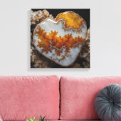 Fantasy Plume Agate Heart Canvas Print Leinwanddruck (Insitu (Wohnzimmer))