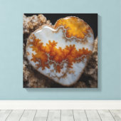 Fantasy Plume Agate Heart Canvas Print Leinwanddruck (Insitu (Holzboden))