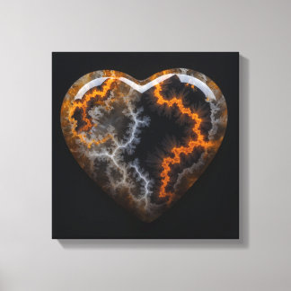 Fantasy Plume Agate Heart Canvas Print Leinwanddruck