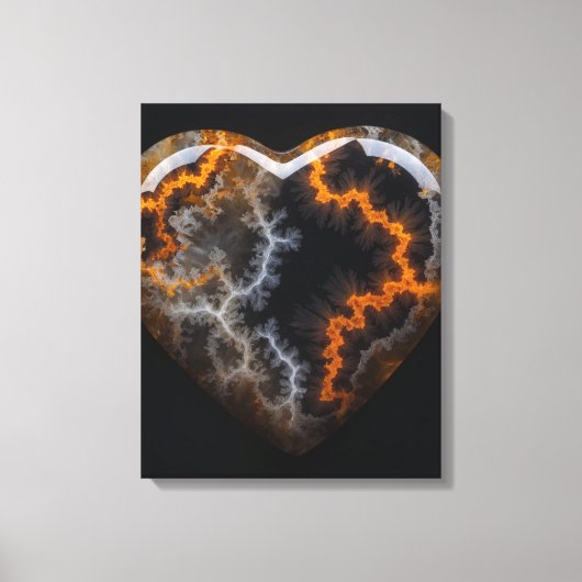 Fantasy Plume Agate Heart Canvas Print Leinwanddruck (Vorderseite)