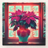 Fantasy Poinsettias  Glasuntersetzer (Vorderseite)