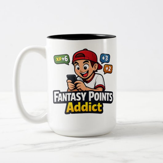 Fantasy Points Addict Zweifarbige Tasse (Links)